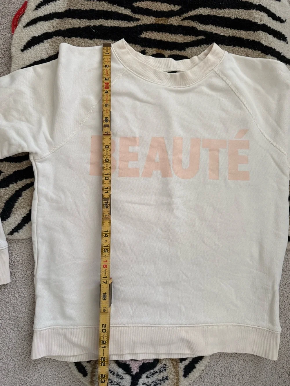 J.Crew Beauté Graphic Sweatshirt Cream Rose Gold Metallic